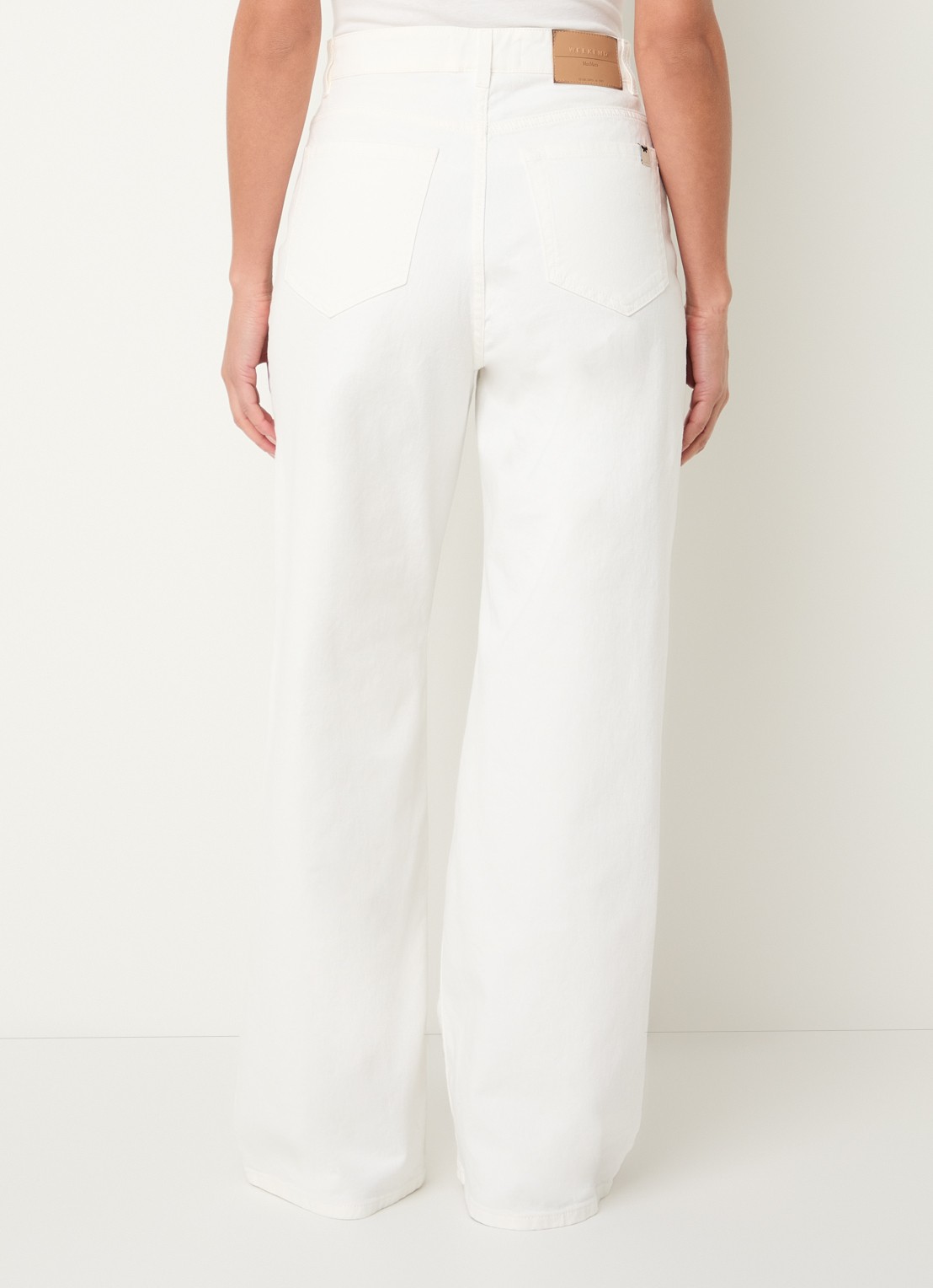 Max Mara Medina high waist straight leg jeans met gekleurde wassing - achterkant 5 gebroken wit