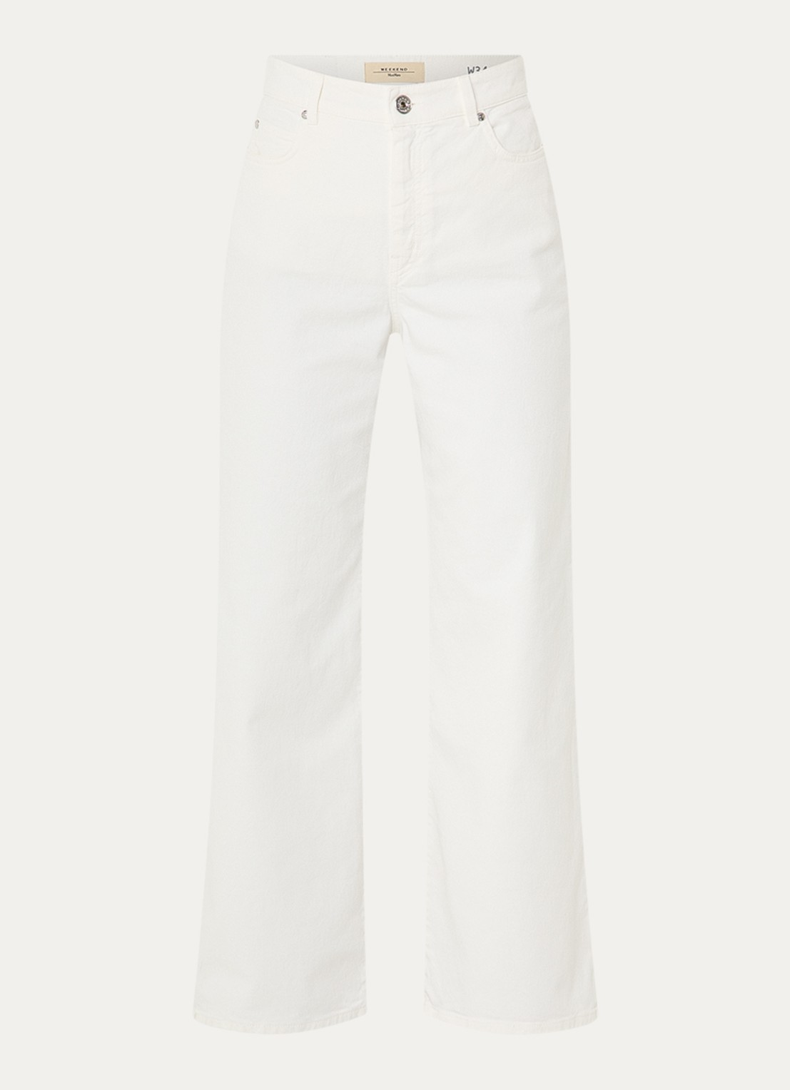 Max Mara Medina high waist straight leg jeans met gekleurde wassing - voorkant 3 gebroken wit
