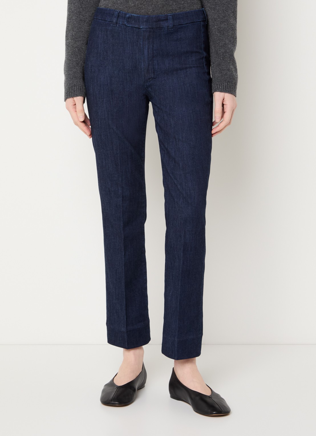 Max Mara Mid waist slim fit jeans met donkere wassing - detail indigo