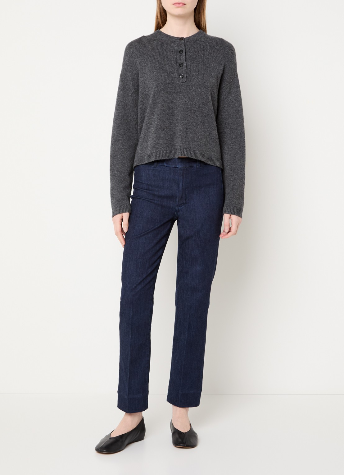 Max Mara Mid waist slim fit jeans met donkere wassing - voorkant 3 indigo