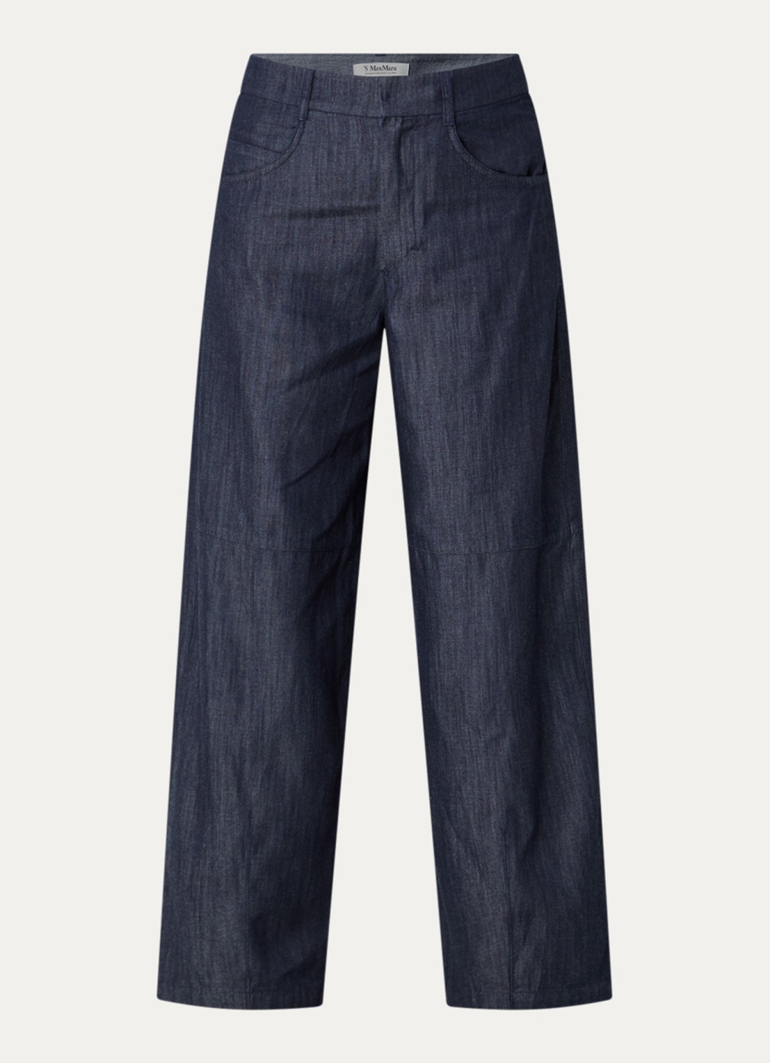 Max Mara Mid waist wide fit broek met steekzakken - voorkant 4 indigo