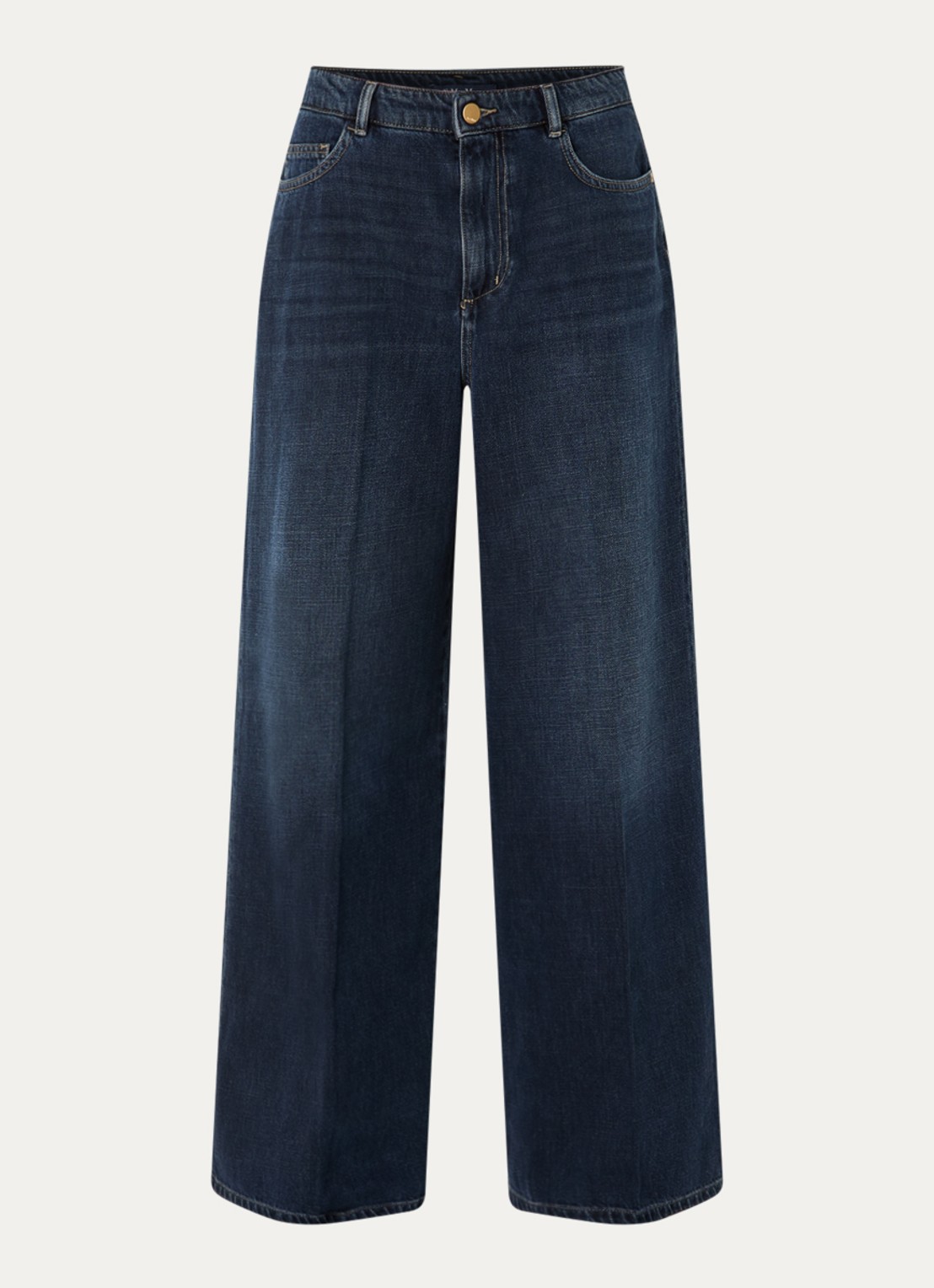 Max Mara Mid waist wide fit jeans met donkere wassing - voorkant indigo
