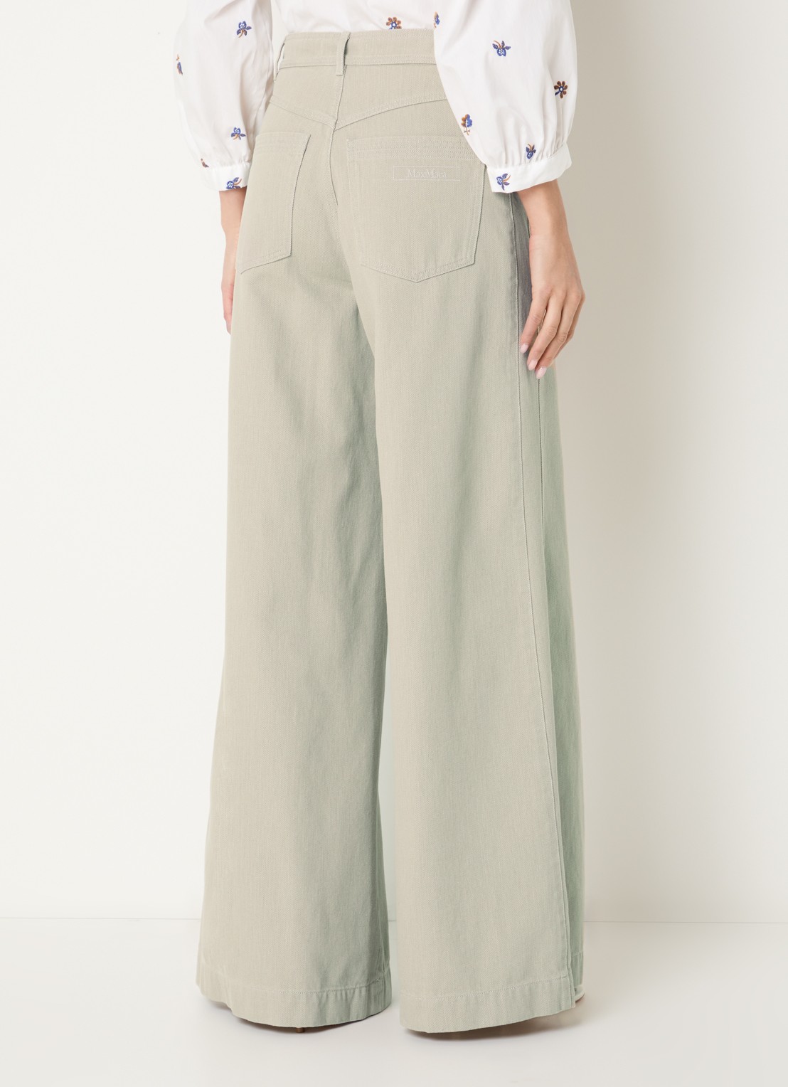 Max Mara Mid waist wide fit jeans met gekleurde wassing - achterkant 4 beige