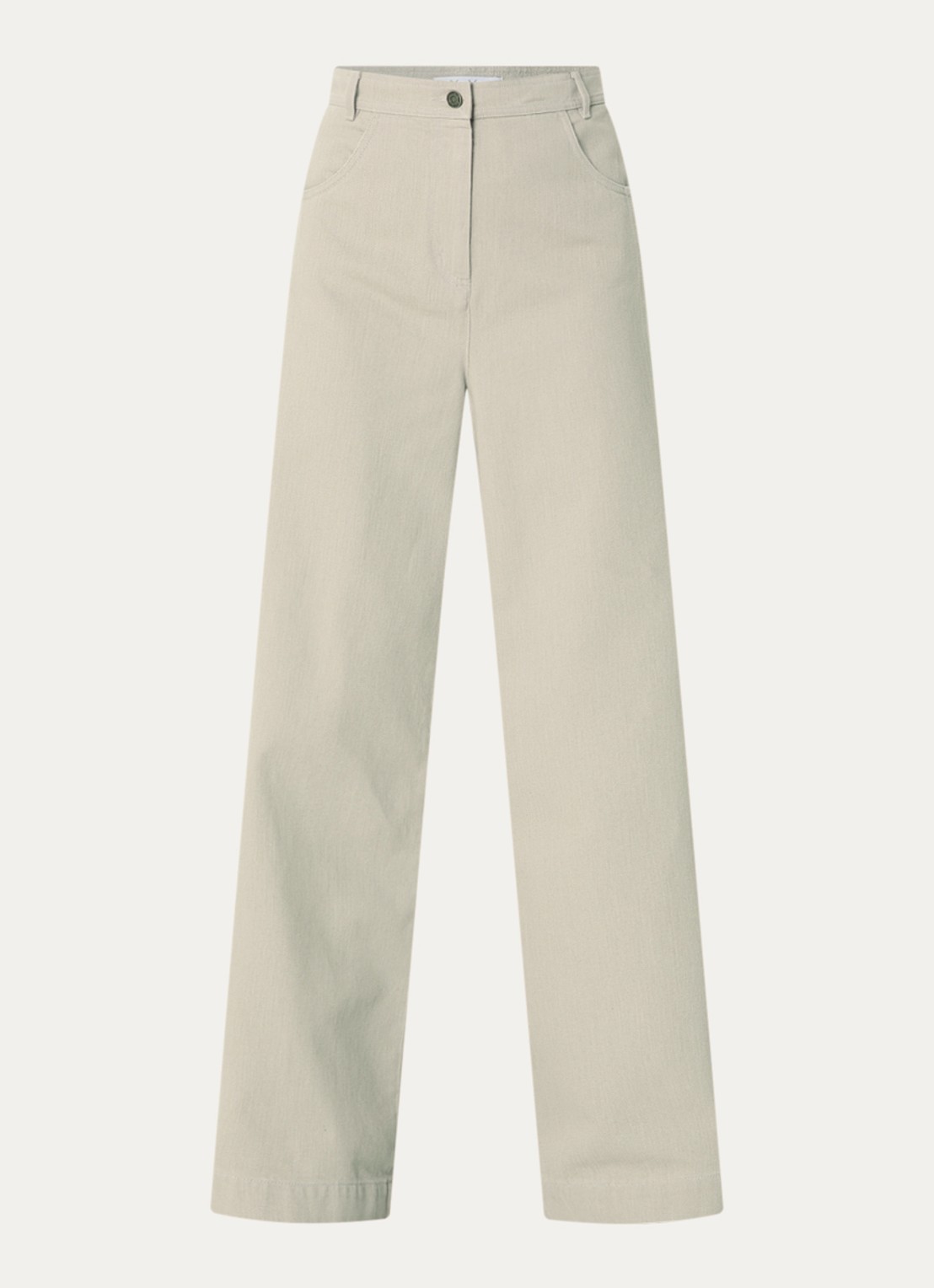 Max Mara Mid waist wide fit jeans met gekleurde wassing - voorkant beige
