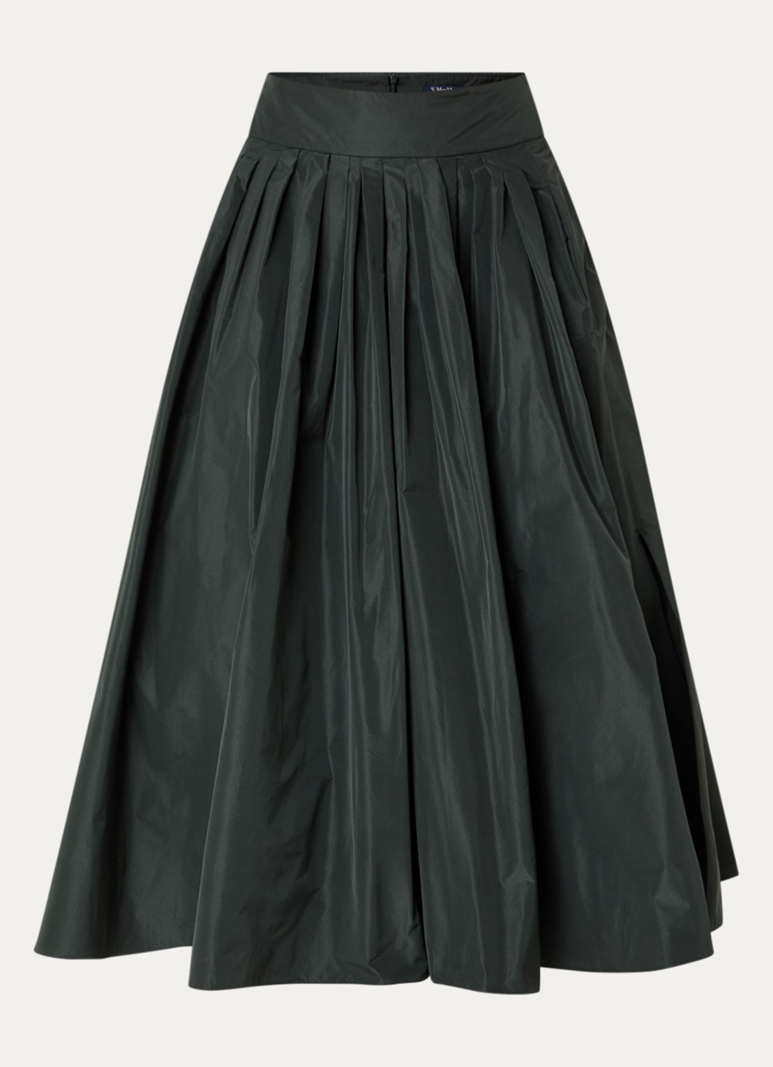 Max Mara Midi A-lijn rok met steekzakken - voorkant 3 bronsgroen
