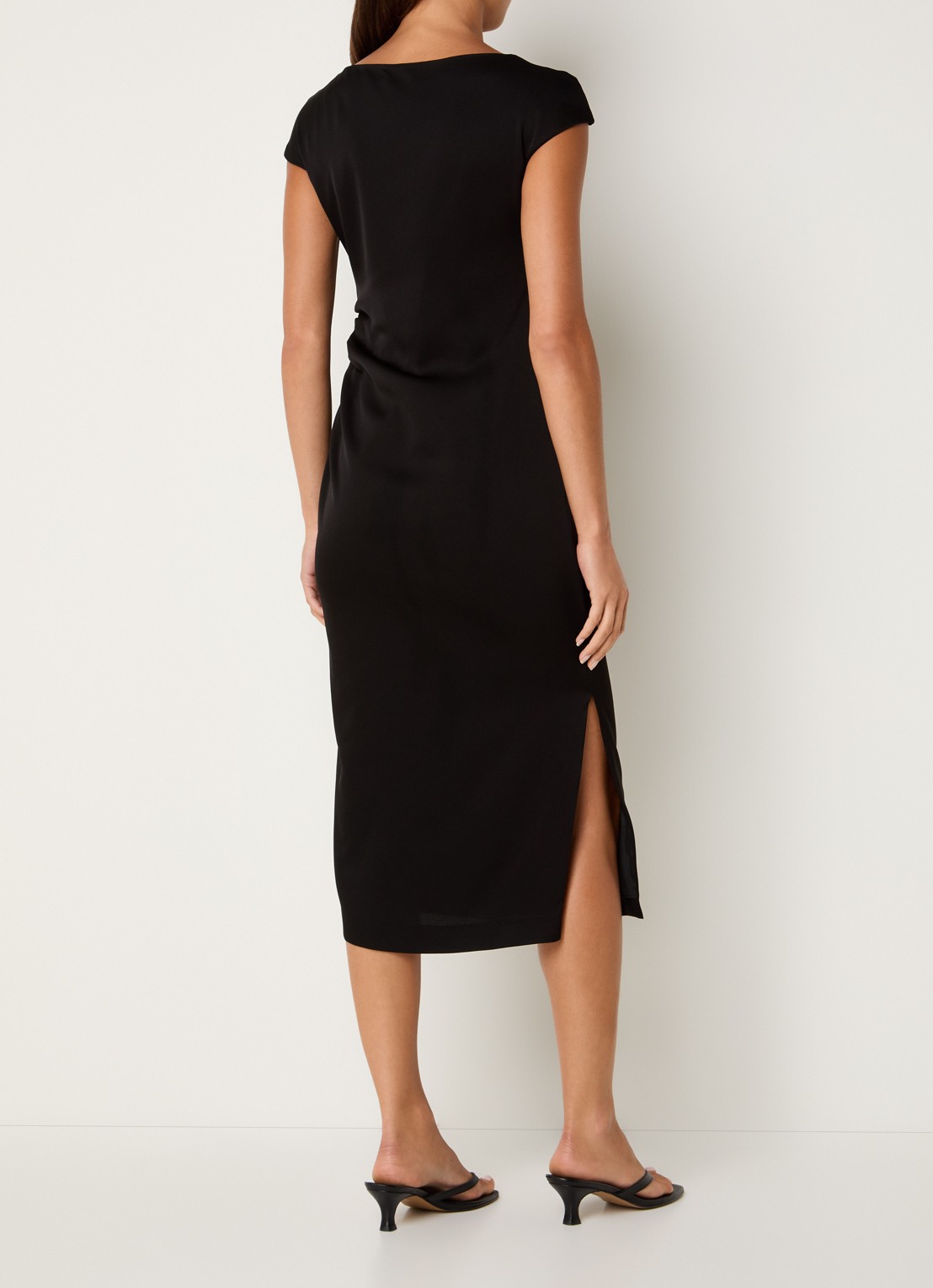 Max Mara Midi jurk met boothals - achterkant 3 zwart