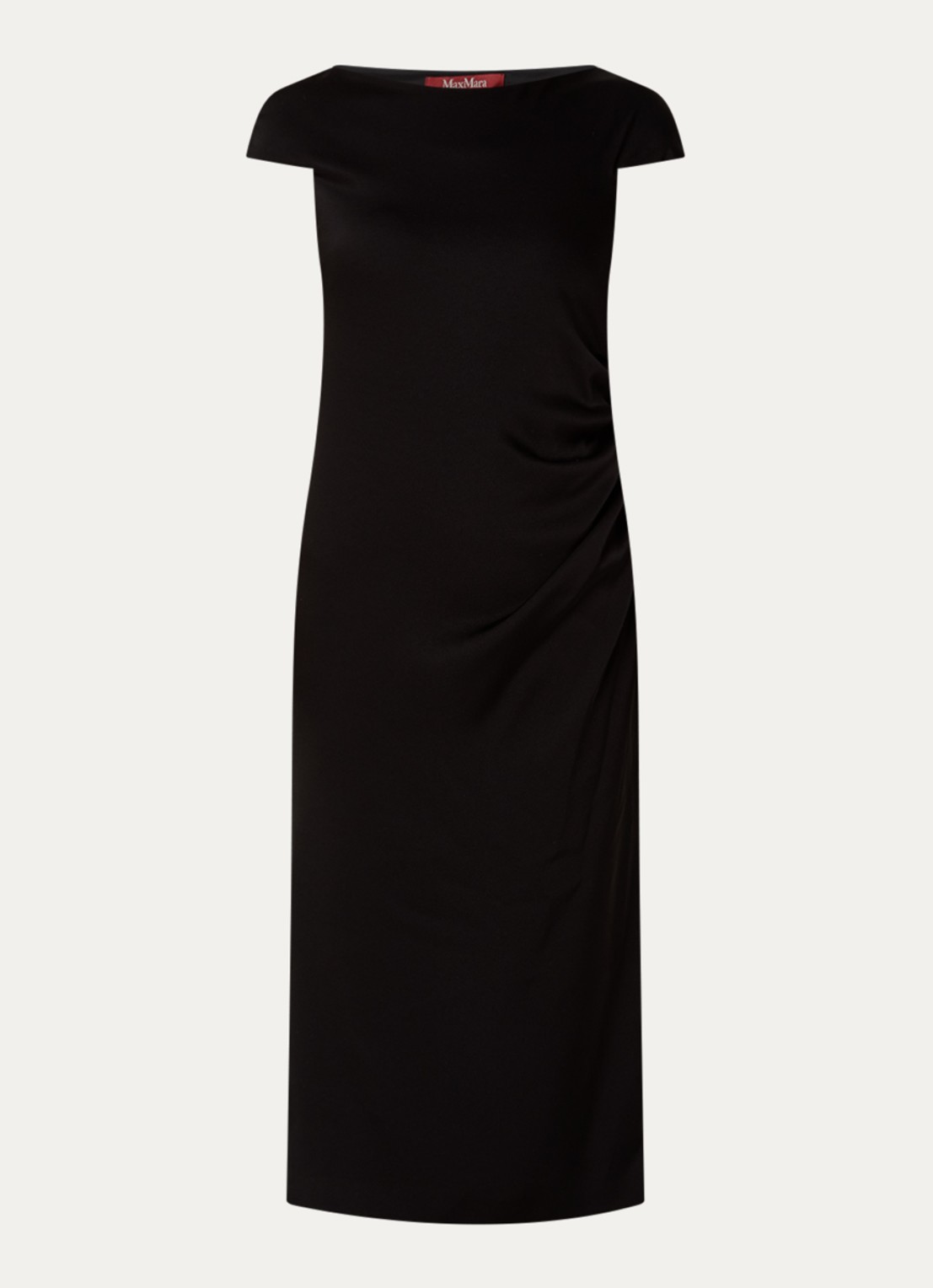 Max Mara Midi jurk met boothals - voorkant zwart