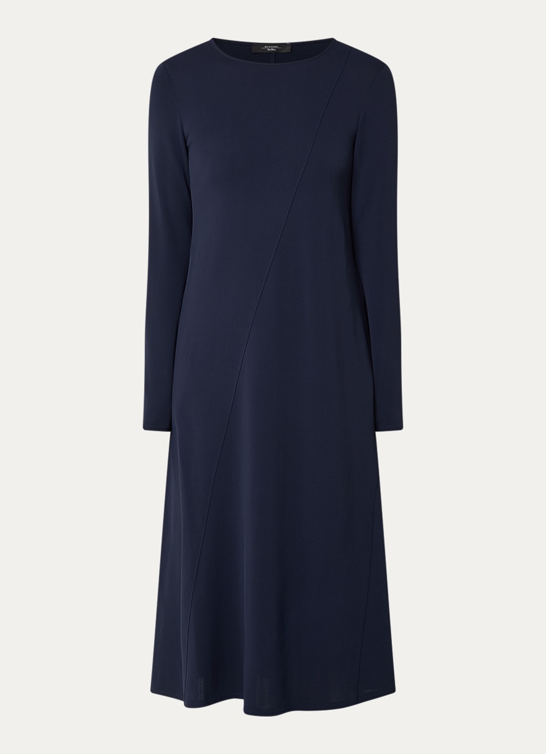 Max Mara Midi jurk met stretch - voorkant 3 donkerblauw