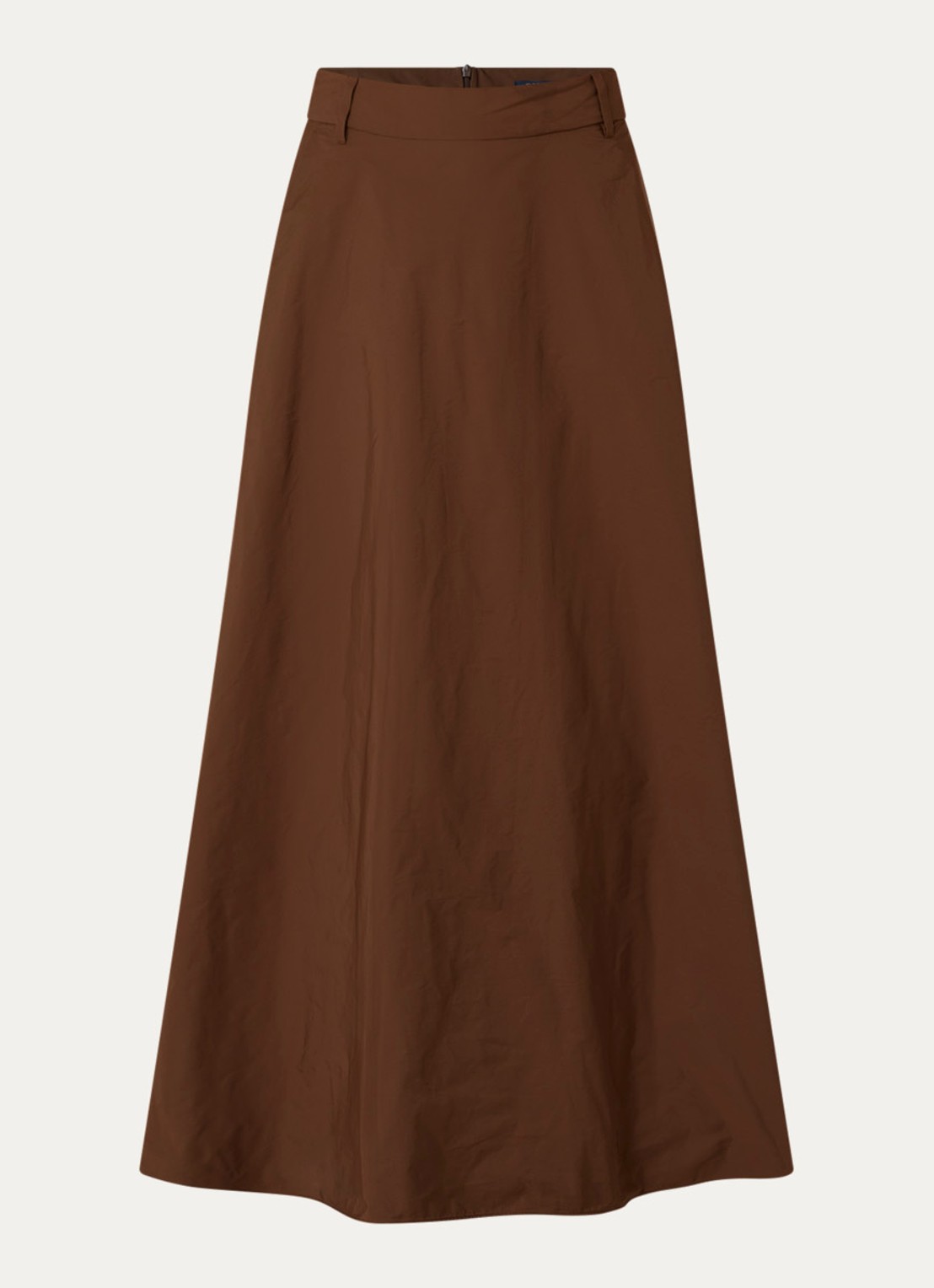 Max Mara Midi rok met steekzakken - voorkant 3 bruin