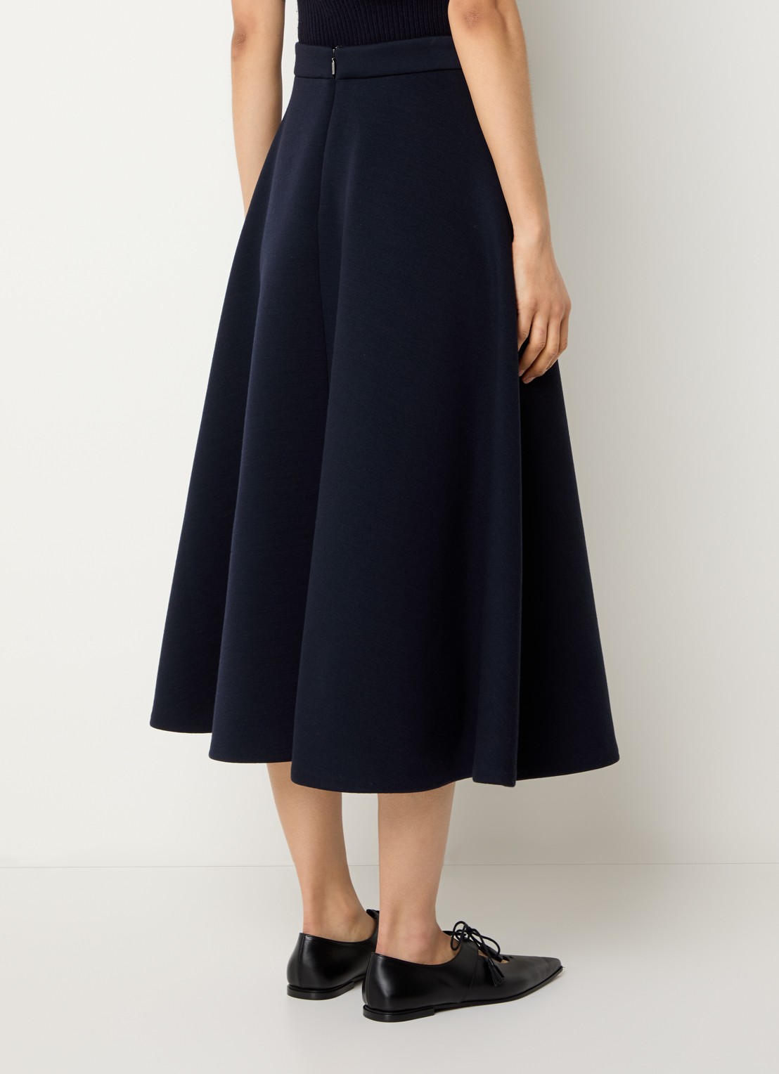 Max Mara Midi rok met stretch - achterkant 3 donkerblauw