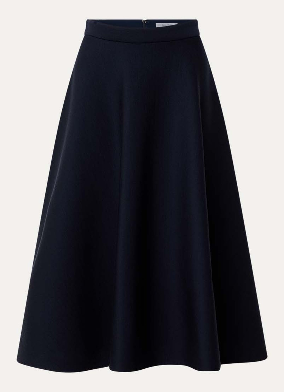 Max Mara Midi rok met stretch - voorkant donkerblauw