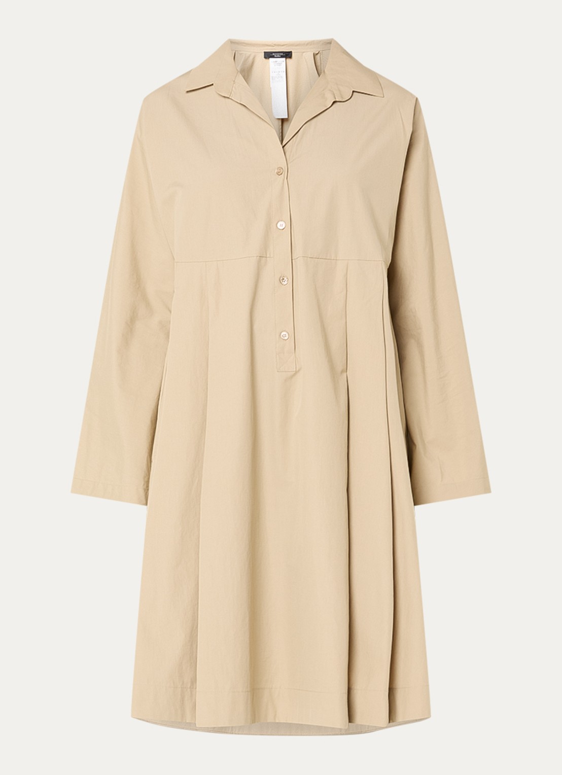 Max Mara Midi tuniekjurk met steekzakken - voorkant beige