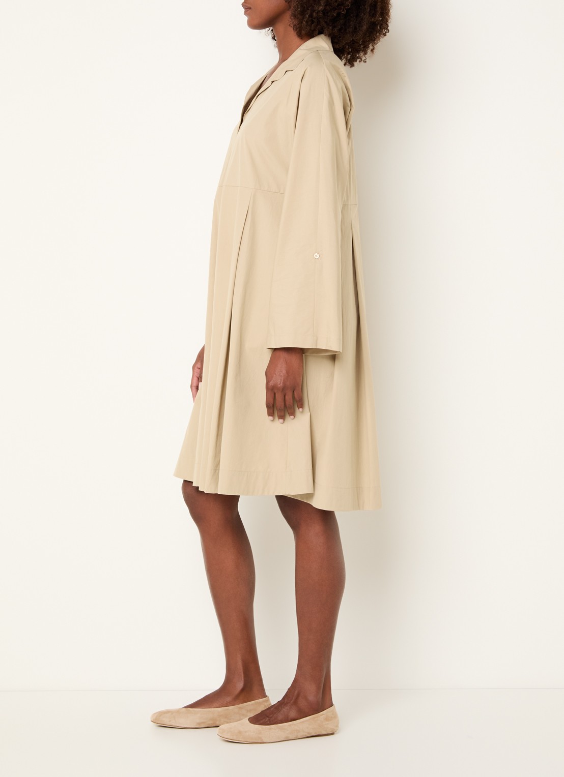 Max Mara Midi tuniekjurk met steekzakken - voorkant 2 beige