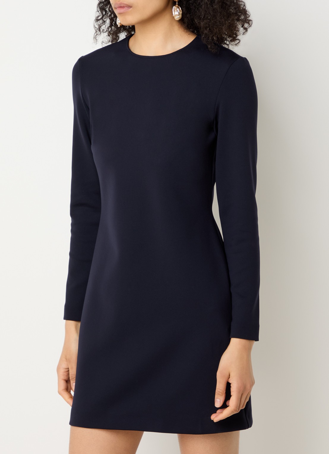 Max Mara Mini jurk met stretch - detail 2 donkerblauw