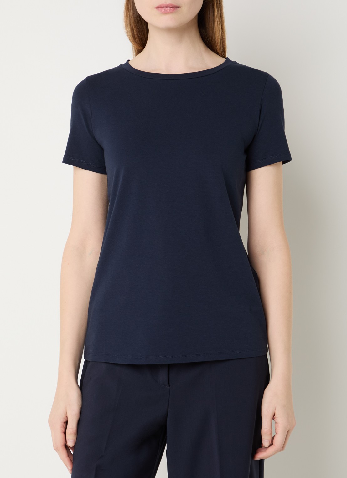 Max Mara Multib T-shirt met ronde hals - detail donkerblauw