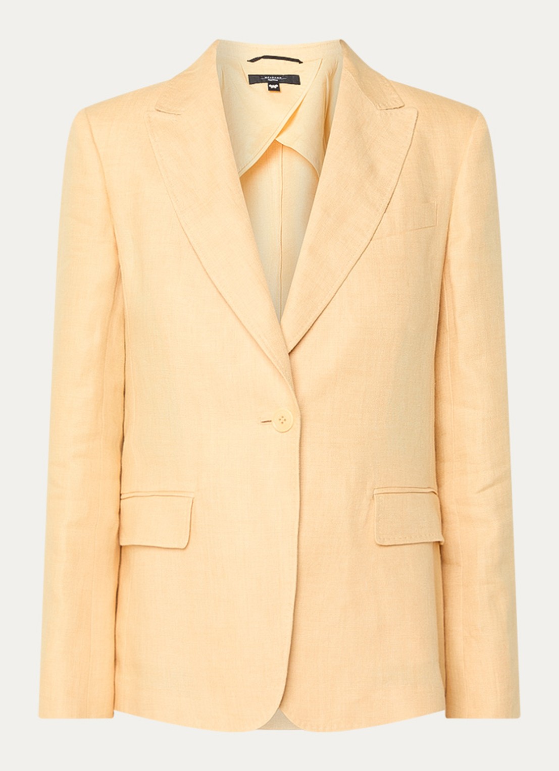 Max Mara Nalut blazer van linnen met klepzakken - voorkant 3 geel