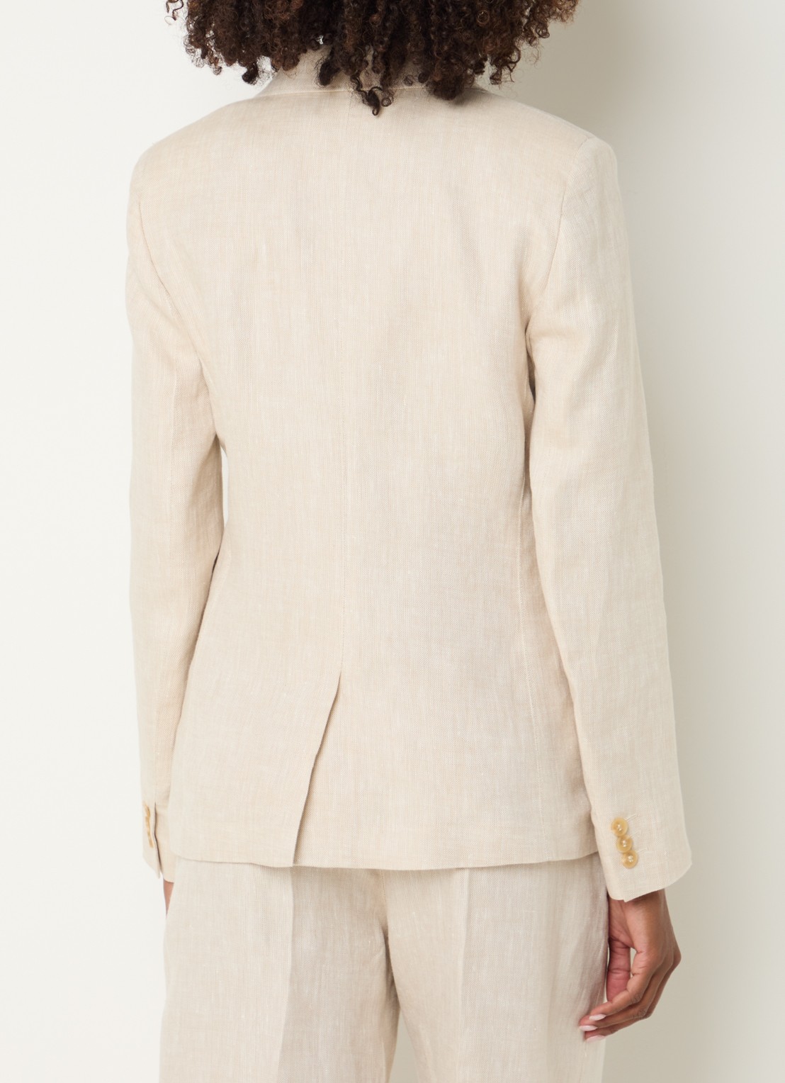 Max Mara Nalut blazer van linnen met klepzakken - achterkant creme