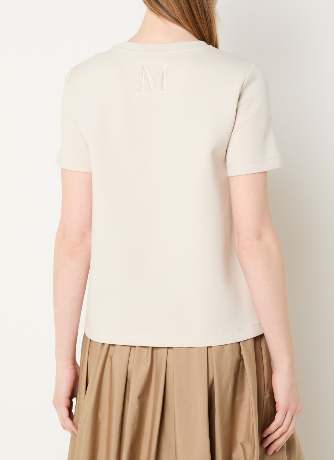 Max Mara Nancy T-shirt met ronde hals - achterkant 3 beige