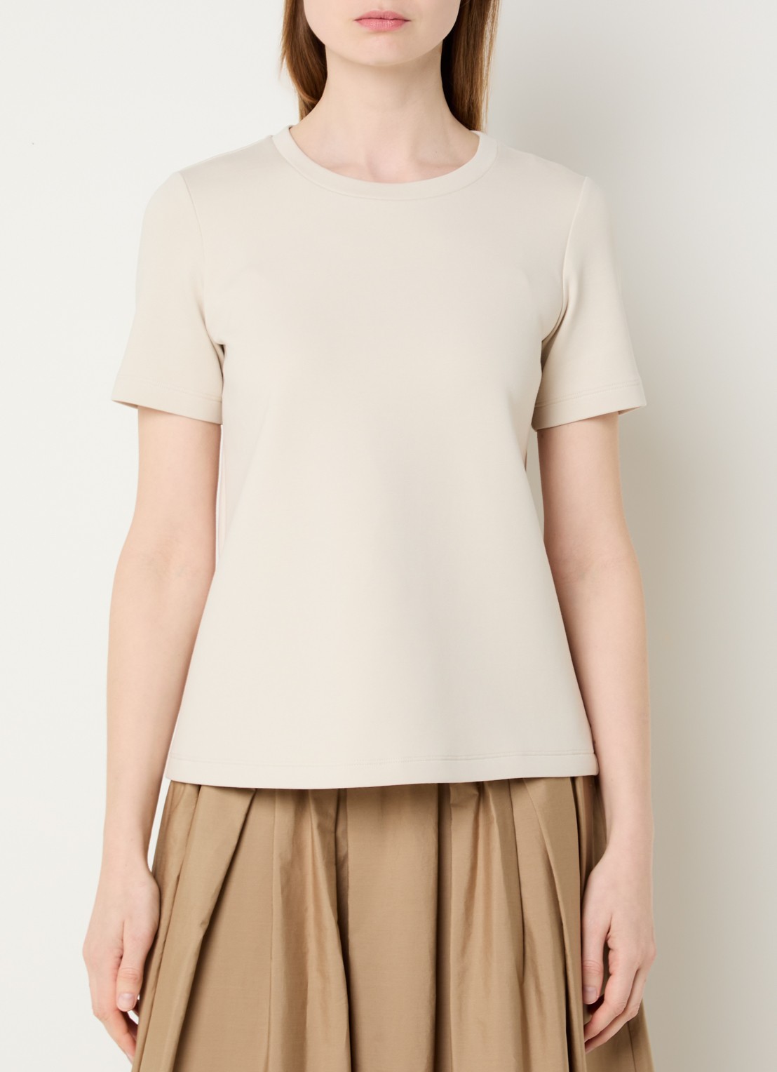 Max Mara Nancy T-shirt met ronde hals - detail 4 beige