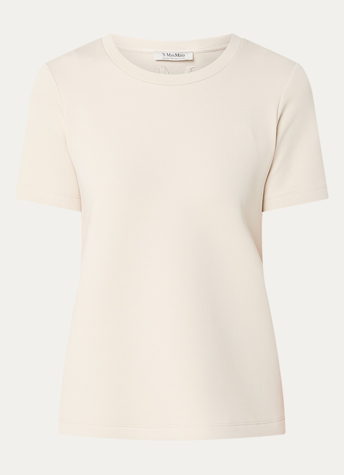 Max Mara Nancy T-shirt met ronde hals - voorkant beige