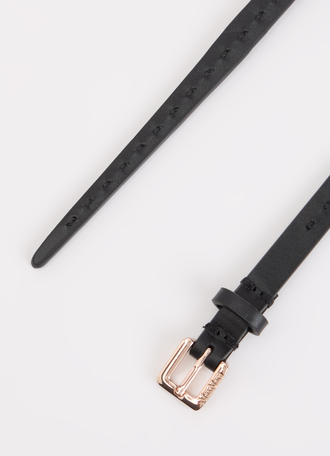Max Mara Natural riem van kalfsleer - detail zwart