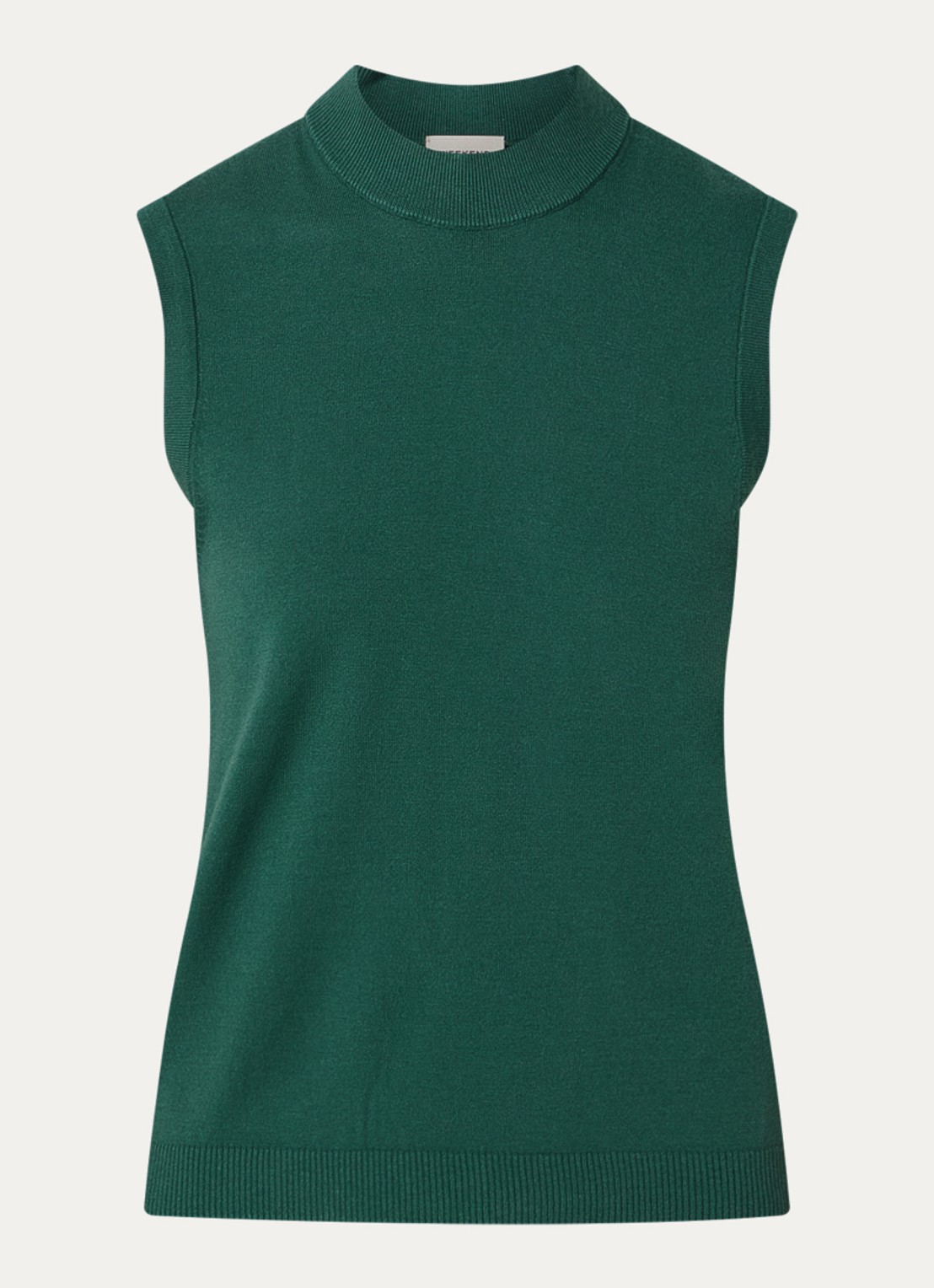 Max Mara Nazione mouwloze trui met ribstructuur - voorkant 3 groen