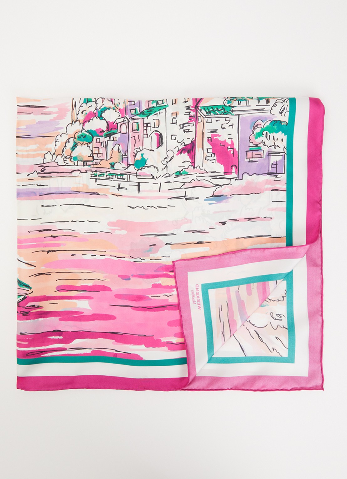 Max Mara Onesto sjaal van zijde met print 90 x 90 cm - voorkant 3 roze