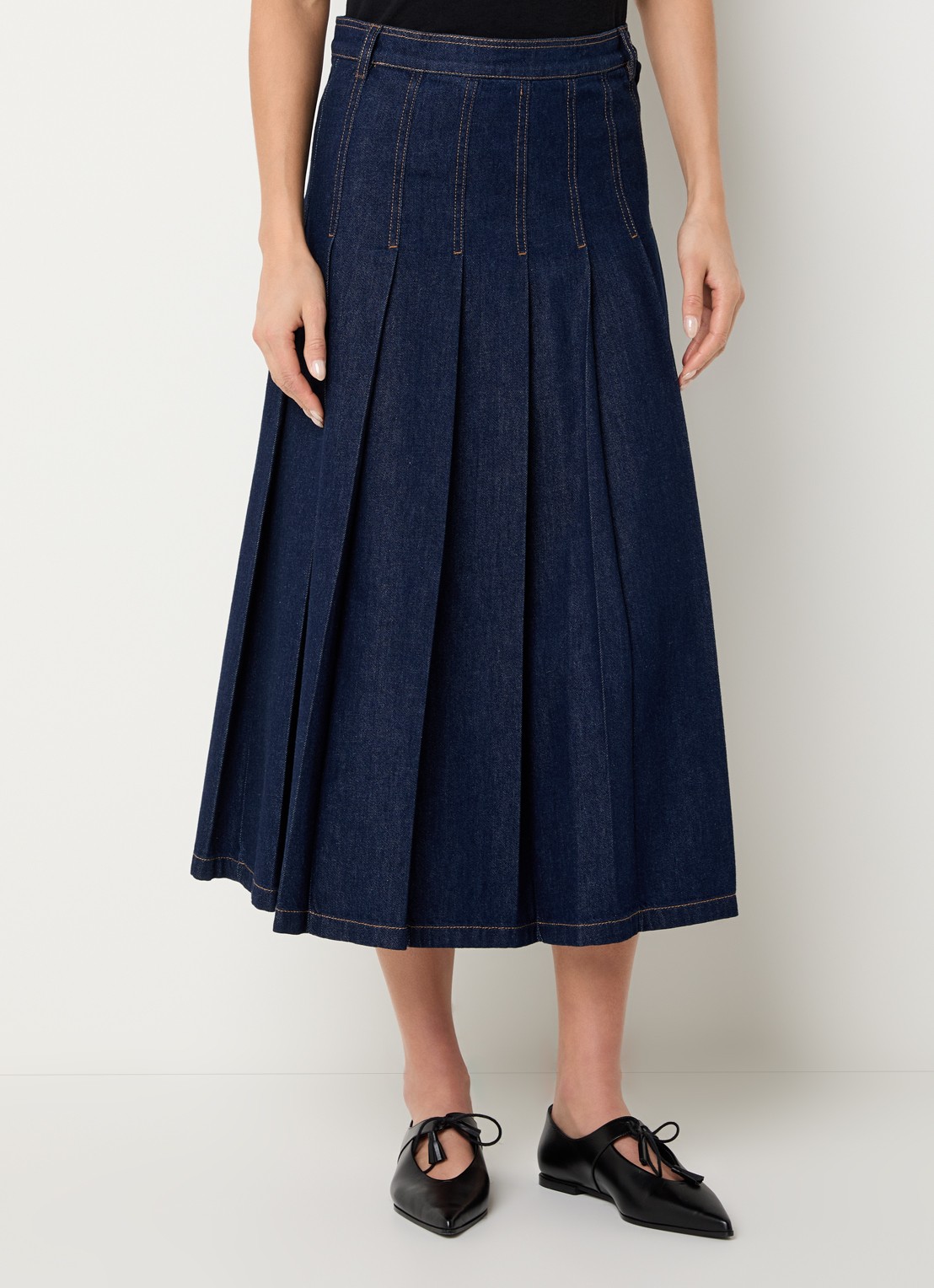 Max Mara Ovale maxi A-lijn spijkerrok  - detail 3 donkerblauw