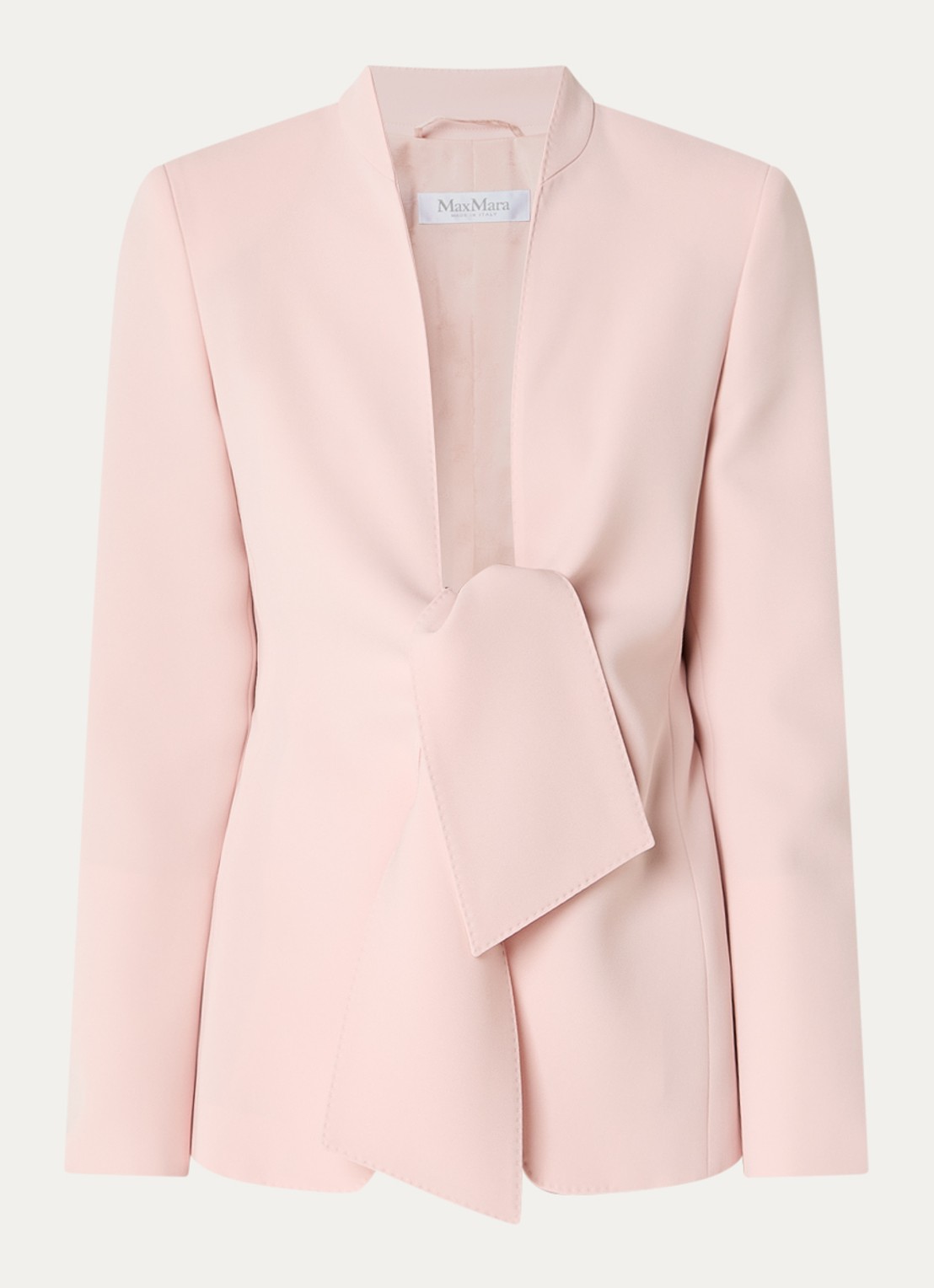 Max Mara Palo blazer met gestrikt detail - voorkant 2 lichtroze