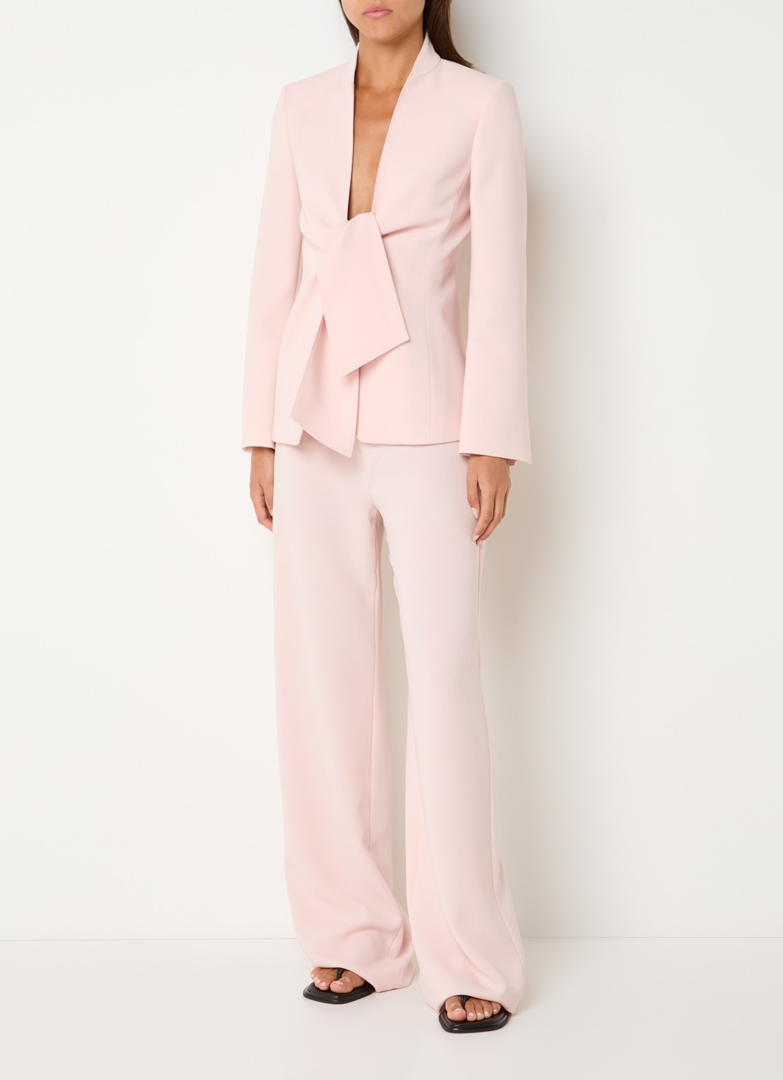 Max Mara Palo blazer met gestrikt detail - voorkant 3 lichtroze