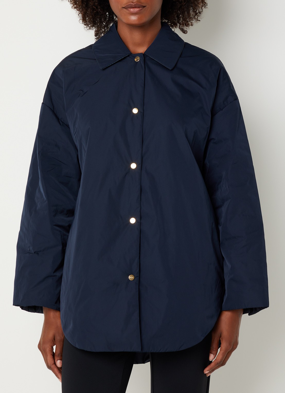 Max Mara Parka met steekzakken - detail 5 donkerblauw