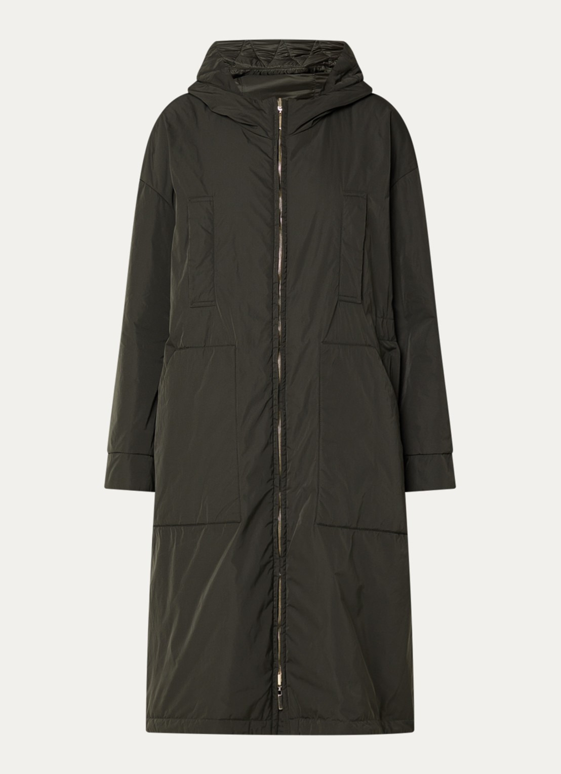 Max Mara Parka met steekzakken - voorkant 2 khaki