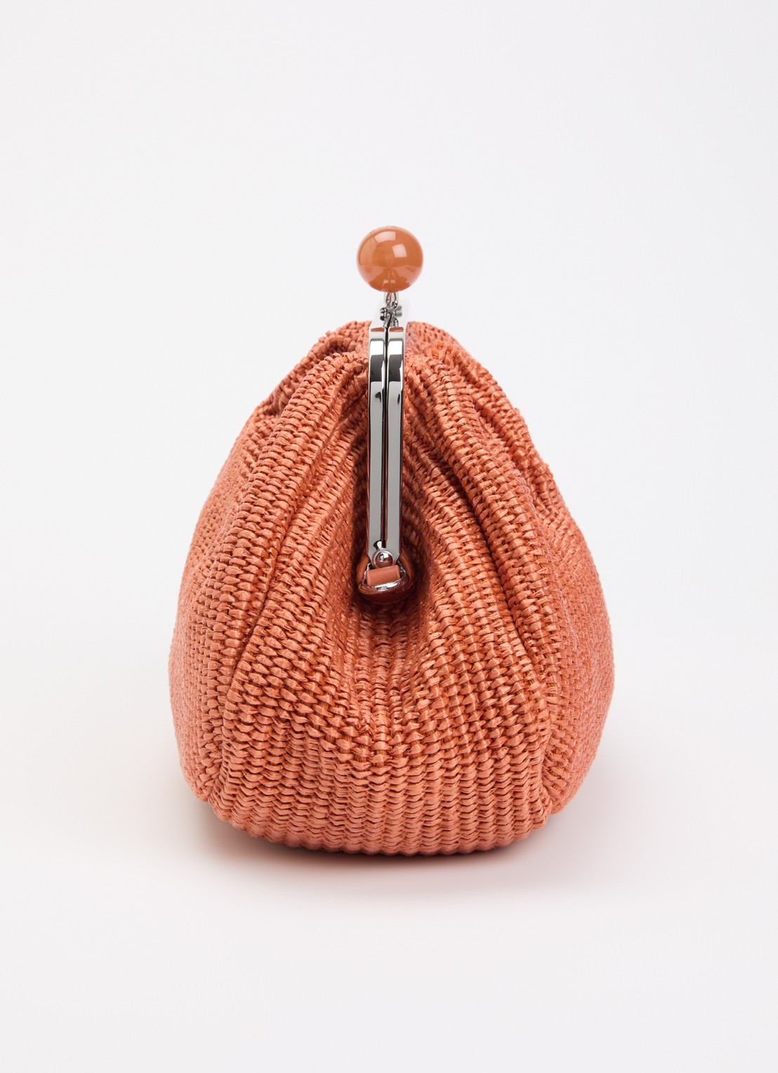Max Mara Pasticcino clutch met gevlochten detail en afneembare schouderriem - detail 3 donkeroranje