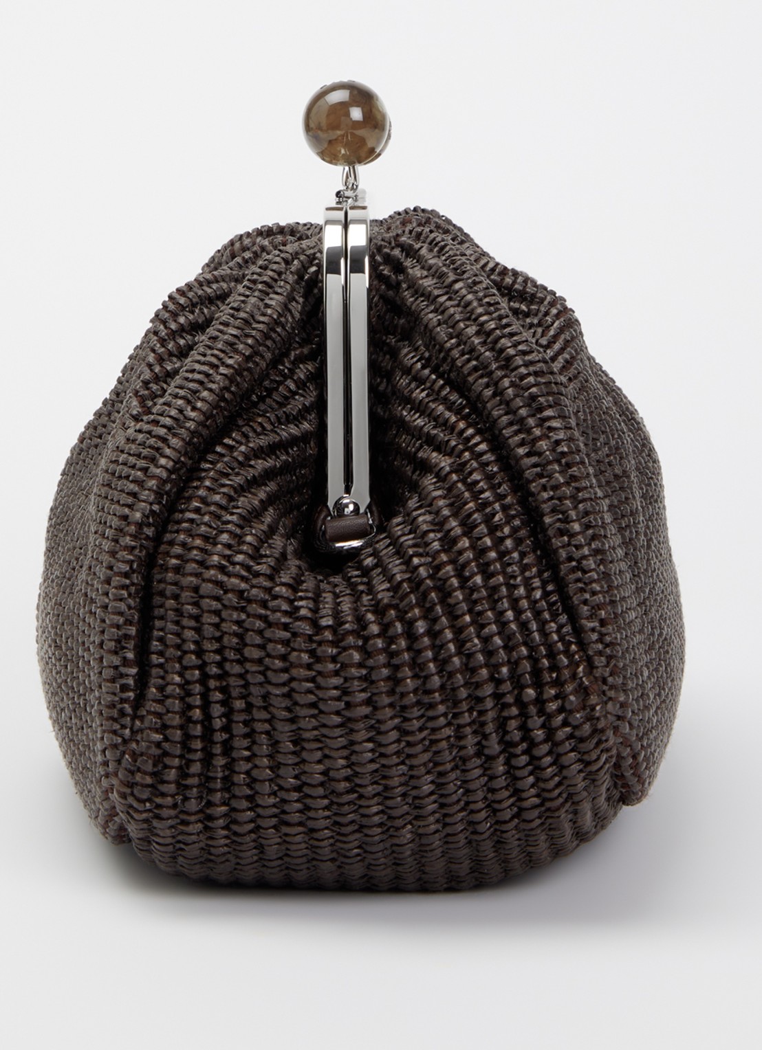 Max Mara Pasticcino clutch met gevlochten detail en afneembare schouderriem - detail 4 donkerbruin
