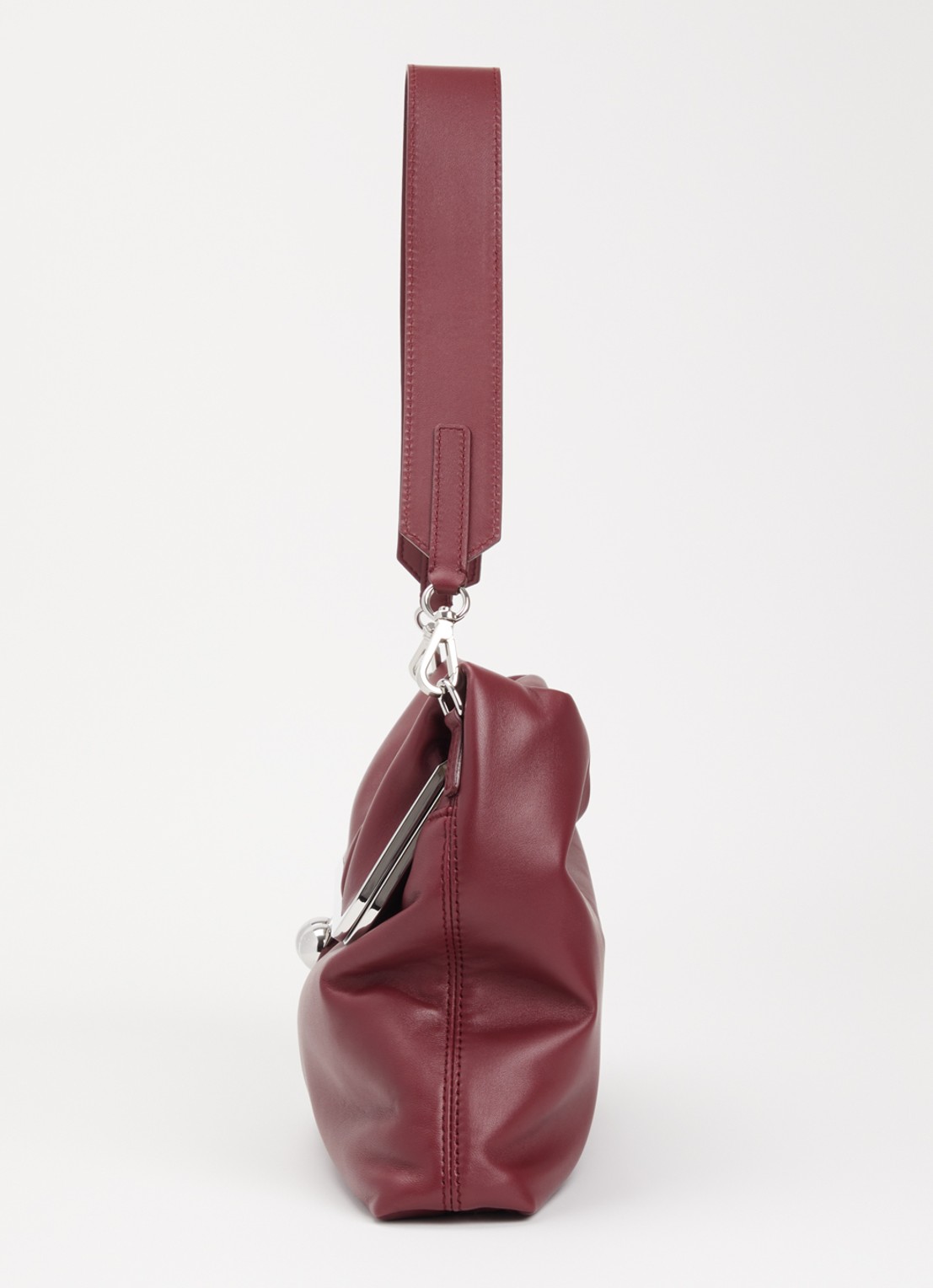 Max Mara Pasticcino schoudertas van schapenleer met afneembare schouderriem - detail 4 bordeauxrood