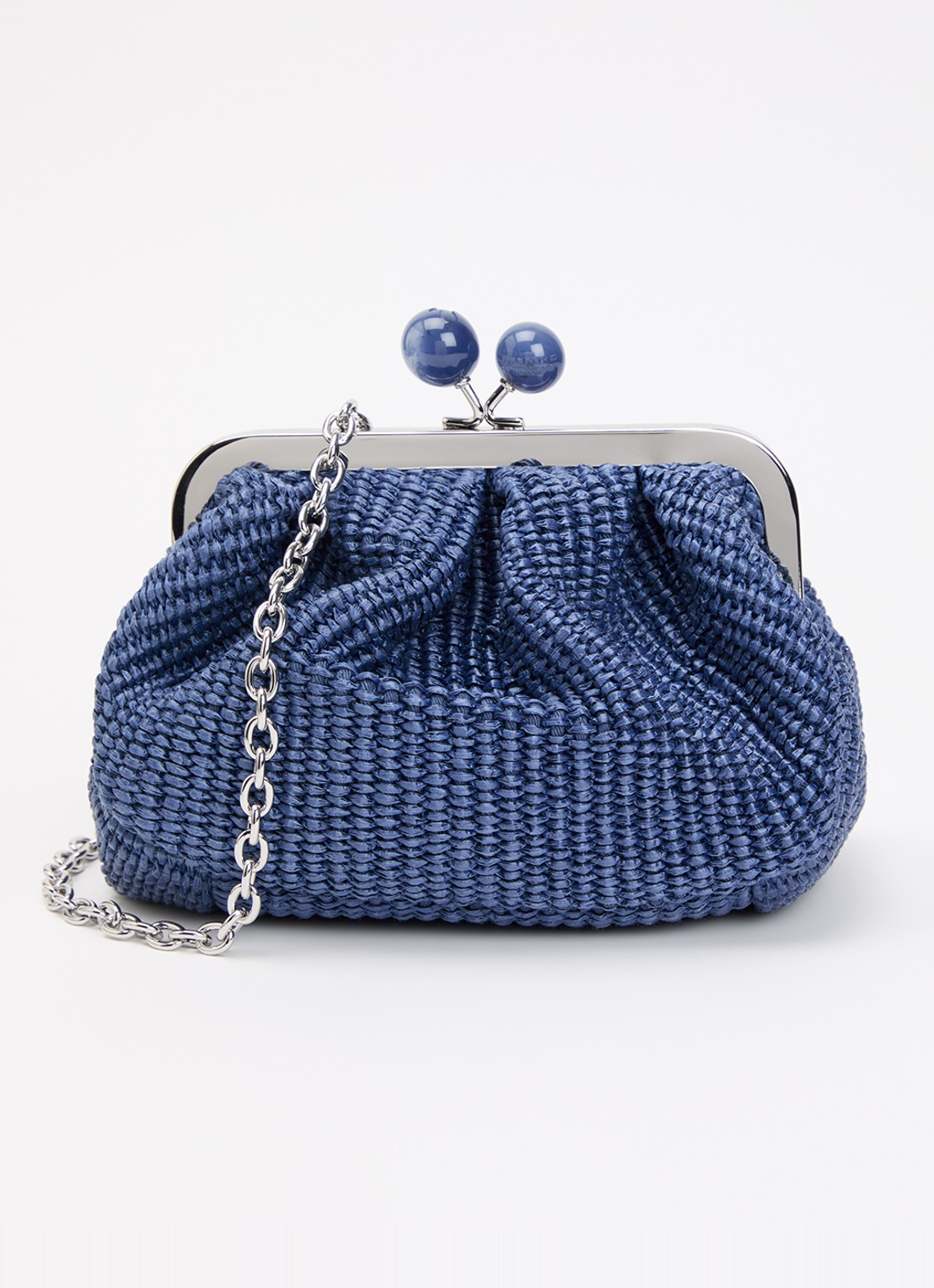 Max Mara Pasticcino Small clutch met gevlochten detail en afneembare schouderriem - voorkant 5 blauw