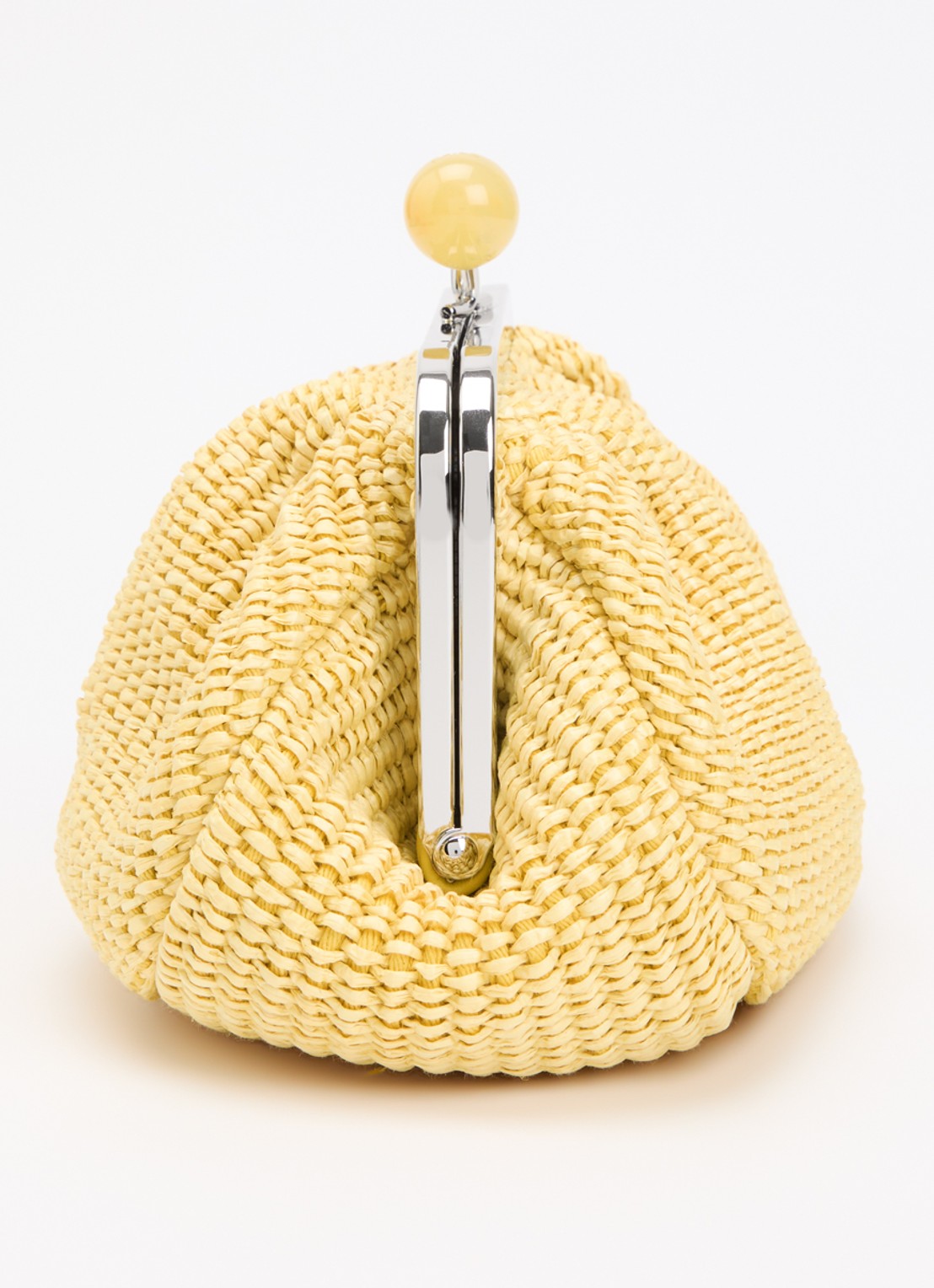Max Mara Pasticcino Small clutch met gevlochten detail en afneembare schouderriem - detail 4 lichtgeel
