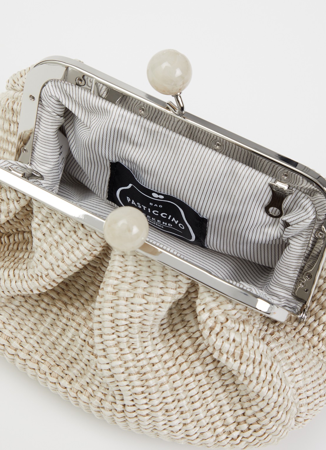 Max Mara Pasticcino Small clutch met gevlochten detail en afneembare schouderriem - detail 3 creme