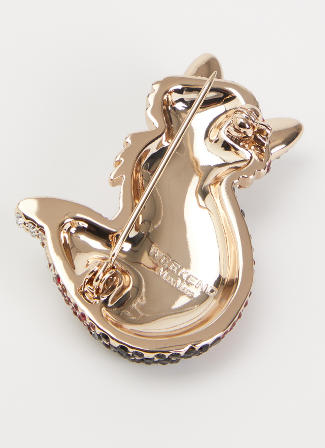 Max Mara Perle broche met strass - detail 2 rood
