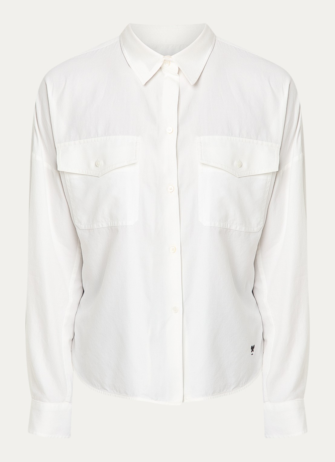 Max Mara Pesi blouse met borstzakken - voorkant 2 wit