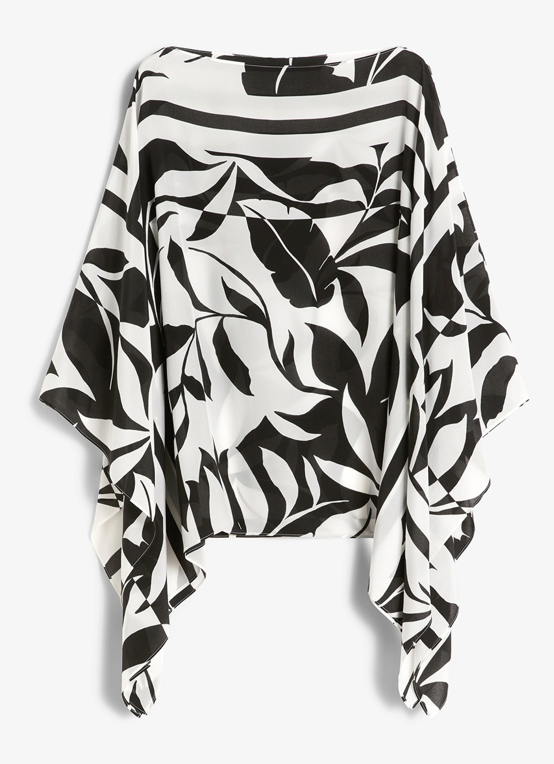 Max Mara Poncho met bloemenprint - voorkant 5 zwart