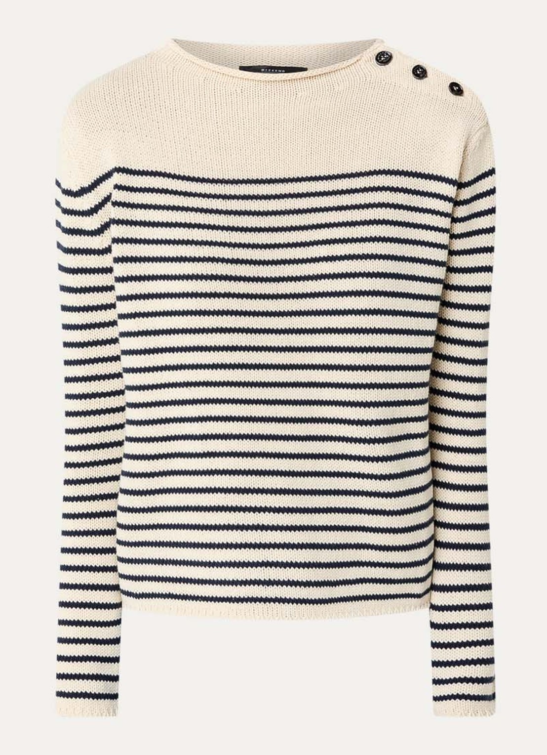 Max Mara Quadro fijngebreide trui met streepprint - voorkant ivoor