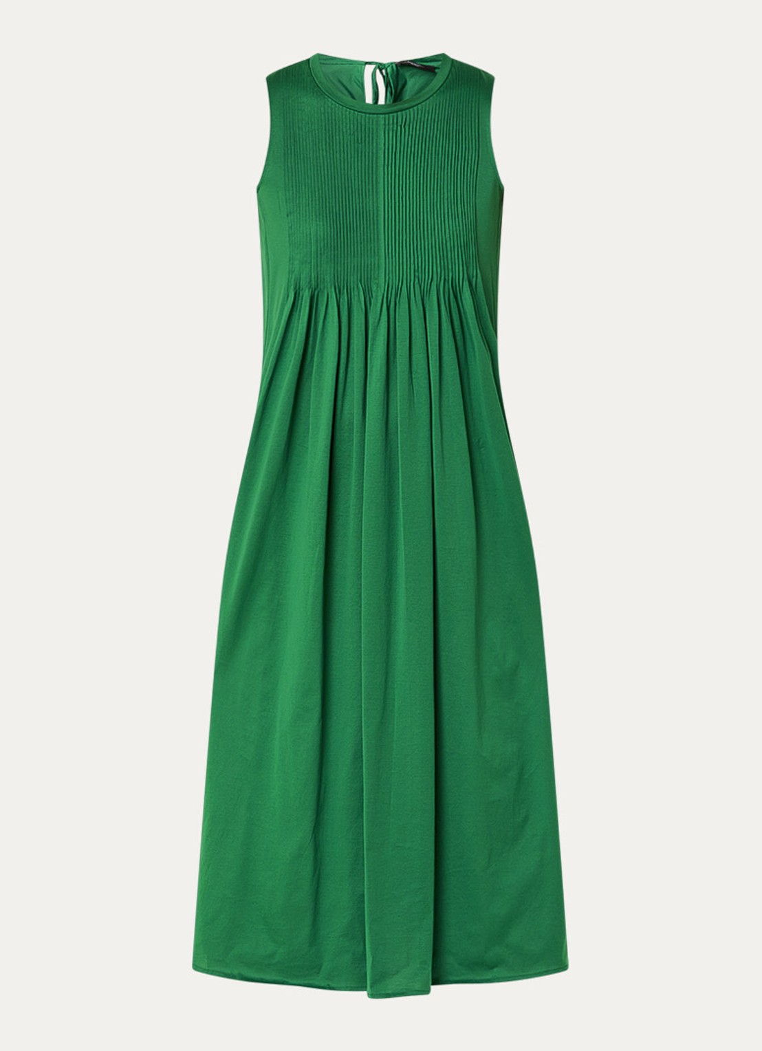 Max Mara Ricordo midi jurk met smockwerk - voorkant 2 groen