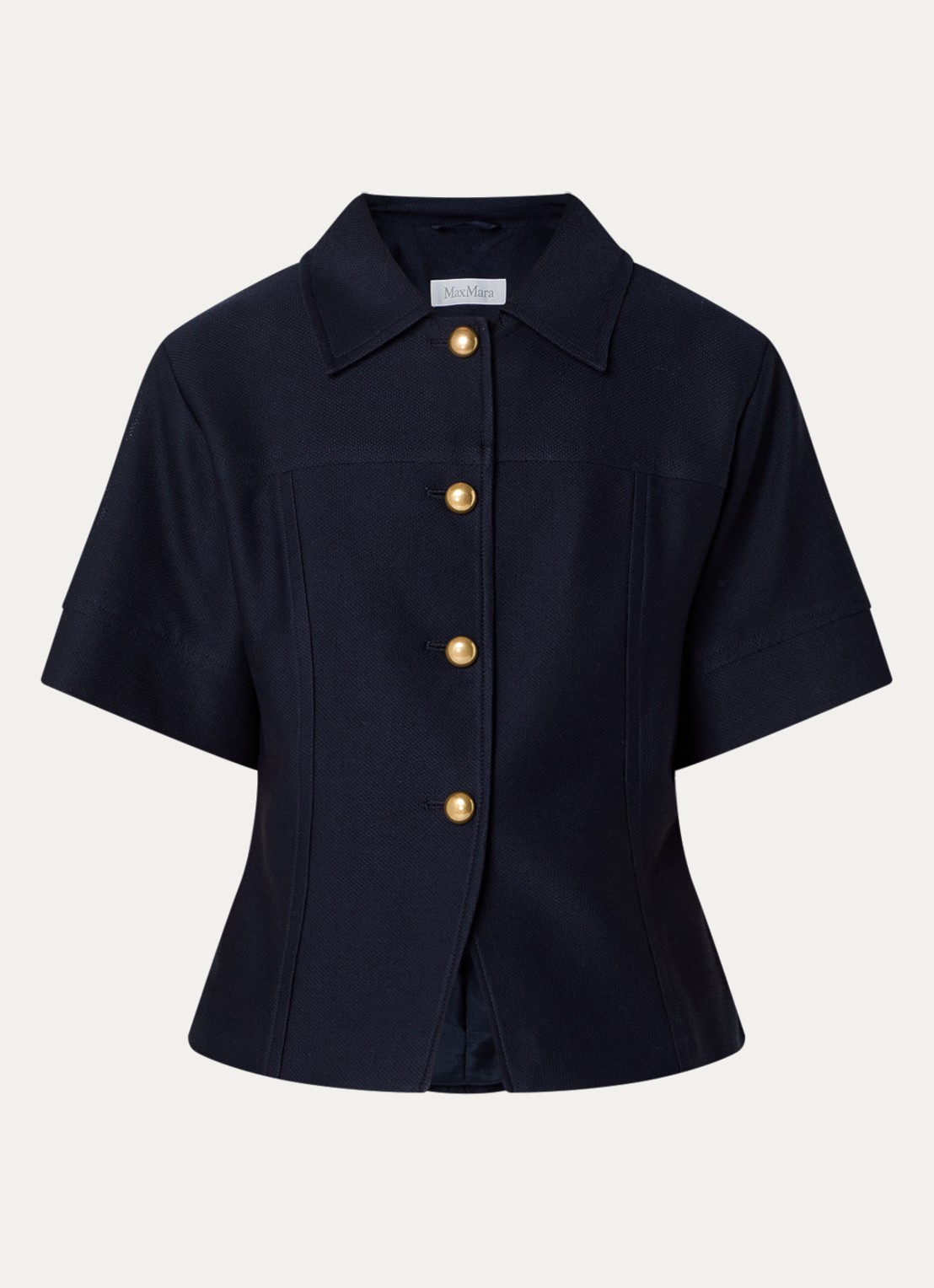 Max Mara Risorsa jack met kraag - voorkant 3 donkerblauw