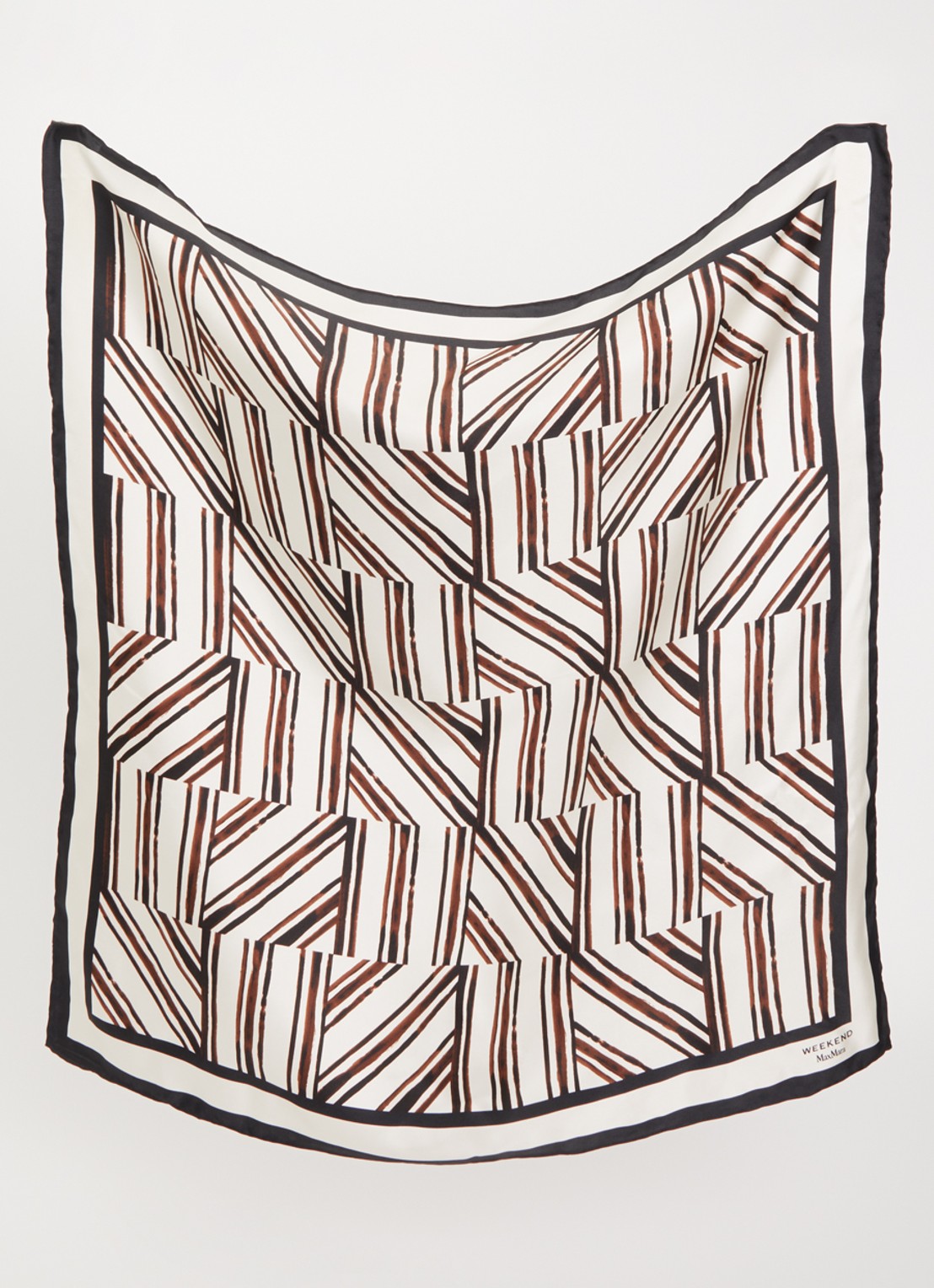 Max Mara Siam sjaal van zijde met bloemenprint 65 x 65 cm - detail 2 bruin