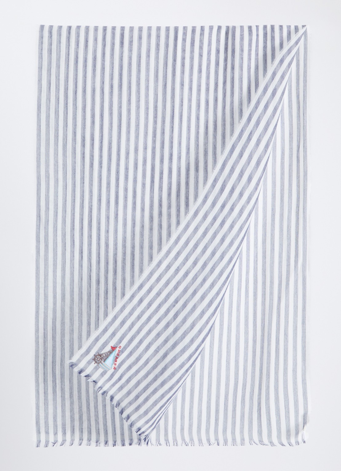 Max Mara Sjaal 202 x 70 cm - detail donkerblauw