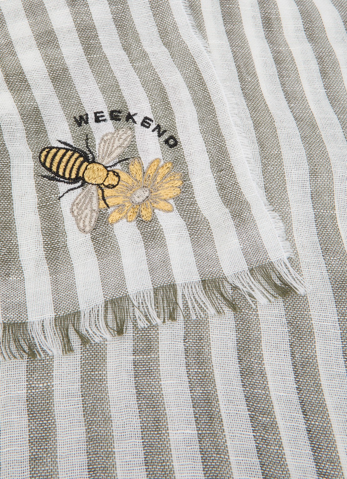 Max Mara Sjaal 202 x 70 cm - detail 3 lindegroen