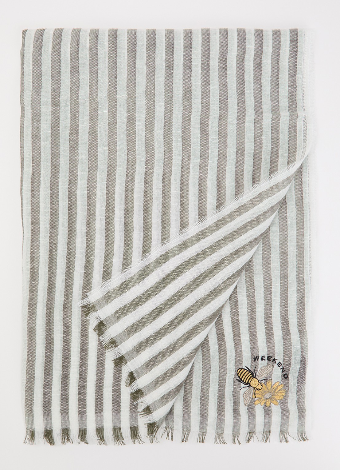 Max Mara Sjaal 202 x 70 cm - voorkant lindegroen