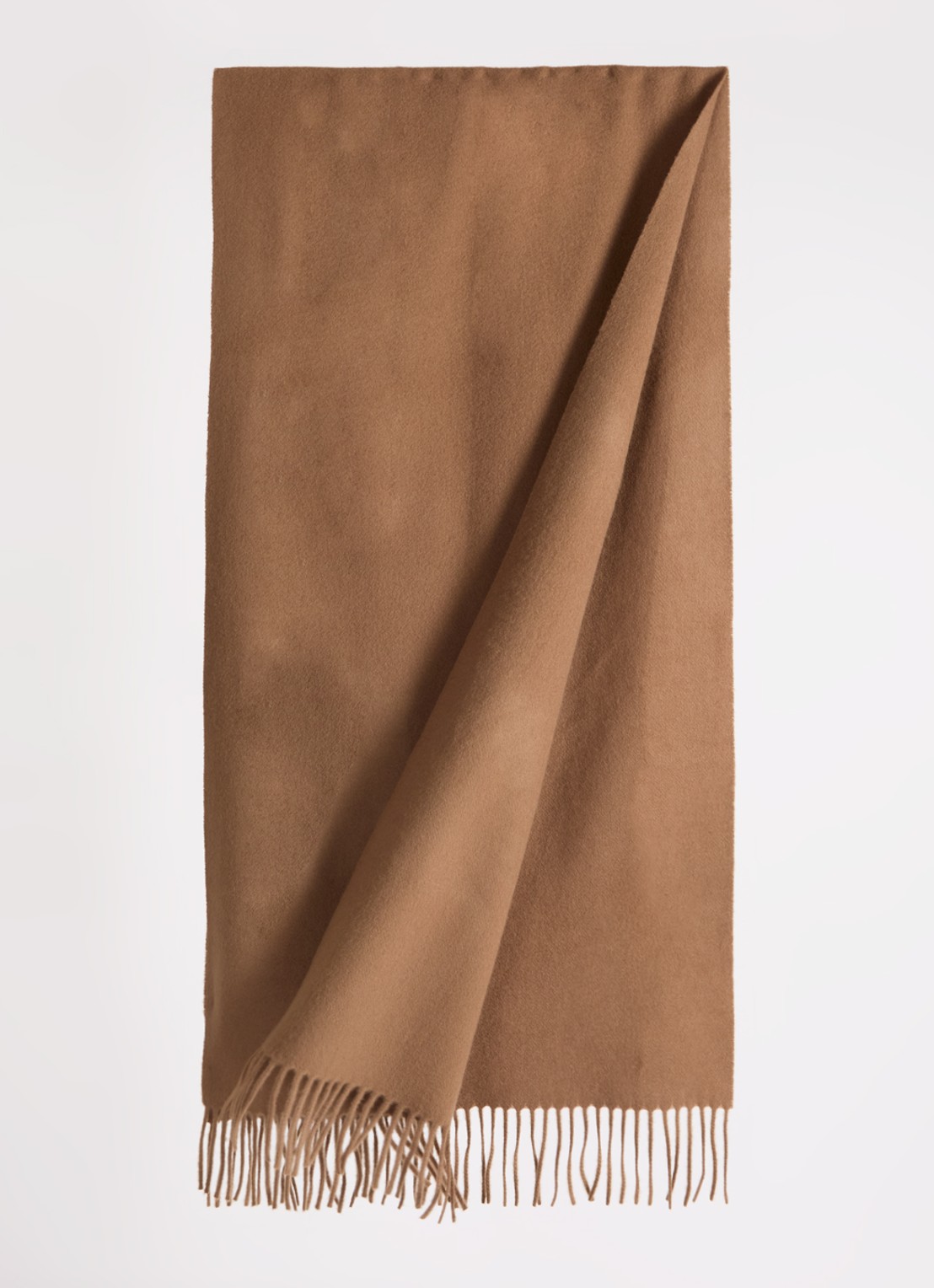 Max Mara Sjaal in kasjmierblend met franjes 180 x 50 cm - detail 2 bruin