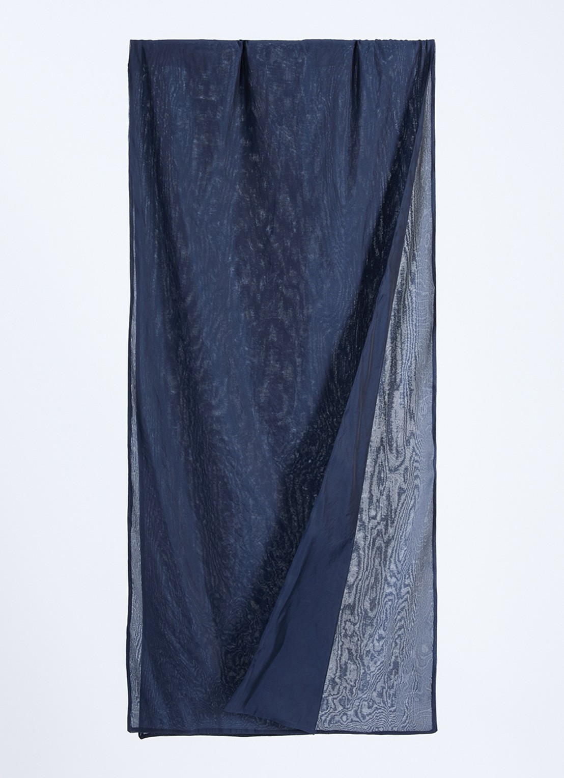 Max Mara Sjaal in zijdeblend 210 x 50 cm  - detail 2 donkerblauw